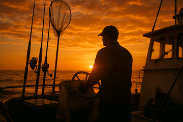 that's too dark of a sunset. can you lighten it up a bit more but keep it where you cant tell what the driver of the boat is wearing
